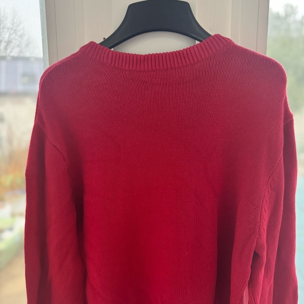 NWT Chaps Men's M Medium Red Cotton Knit Crew Neck Sweater Pullover Classic Fit - Picture 11 of 13